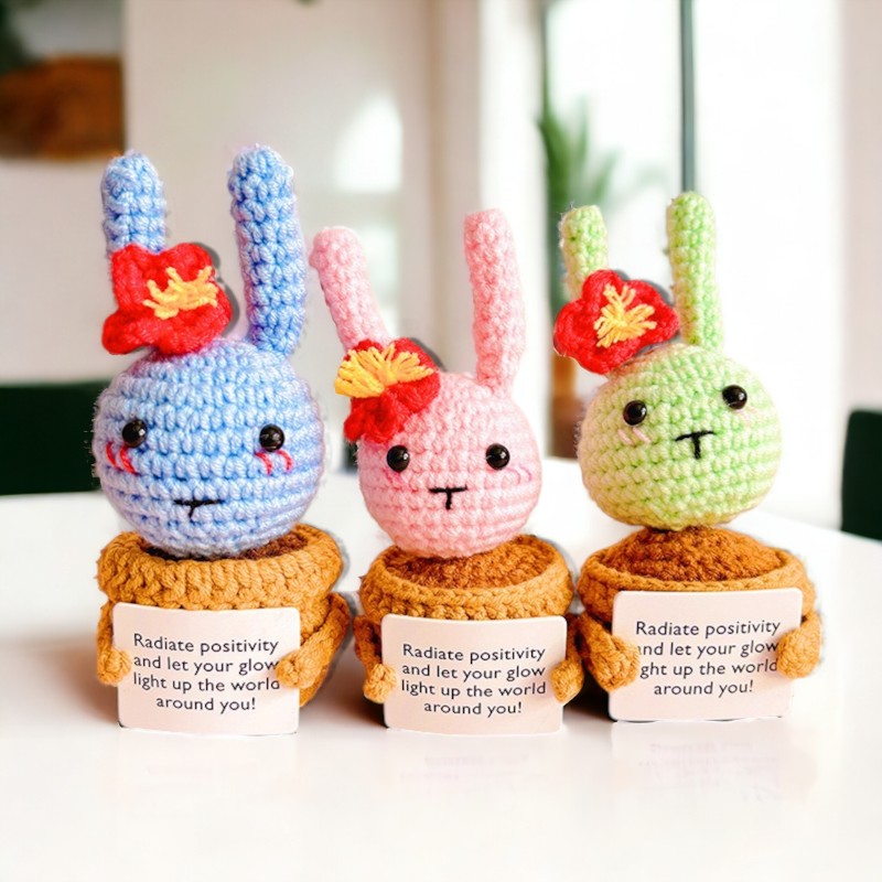 Inspirational Crochet Bunny Pot Ornament
