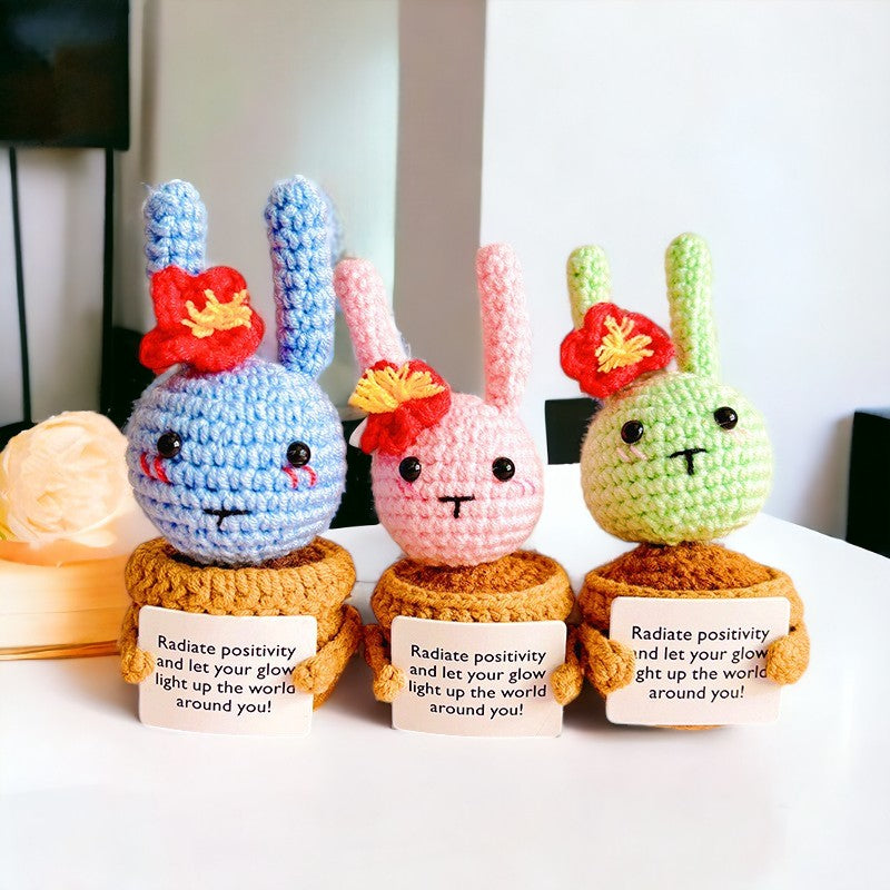 Inspirational Crochet Bunny Pot Ornament
