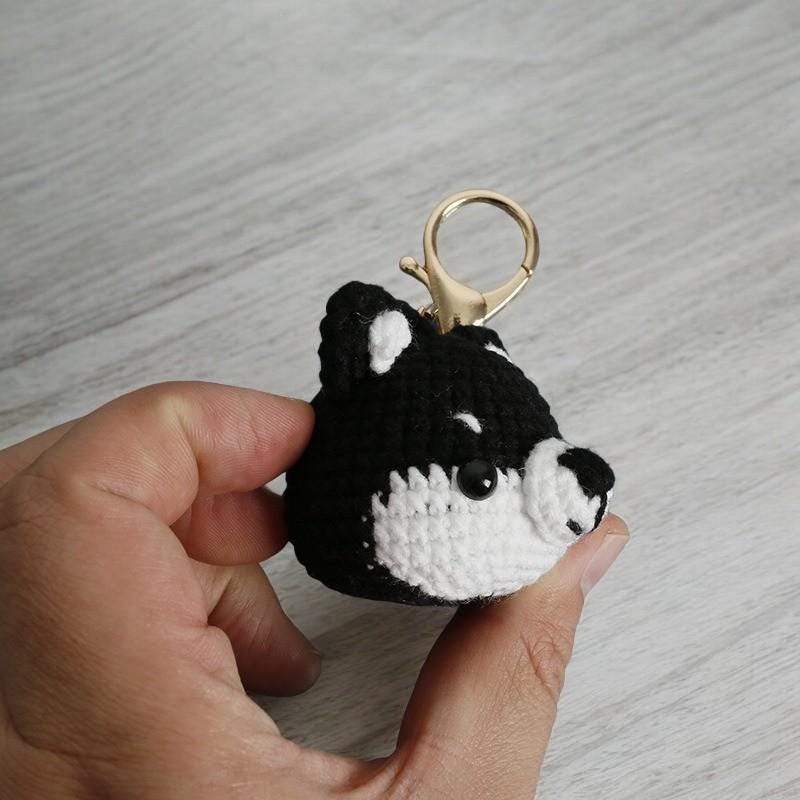 Unique Husky Head Plush Keychain