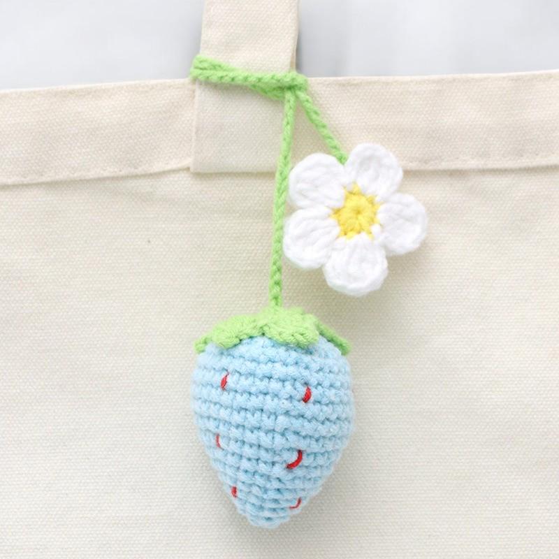 Crochet Strawberry Rope Pendant