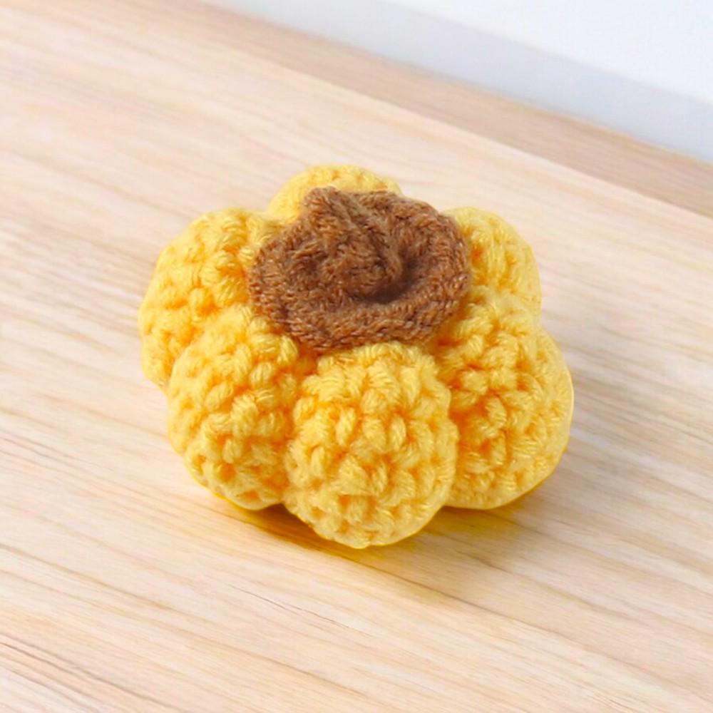 Crochet Pumpkin Face Keychain
