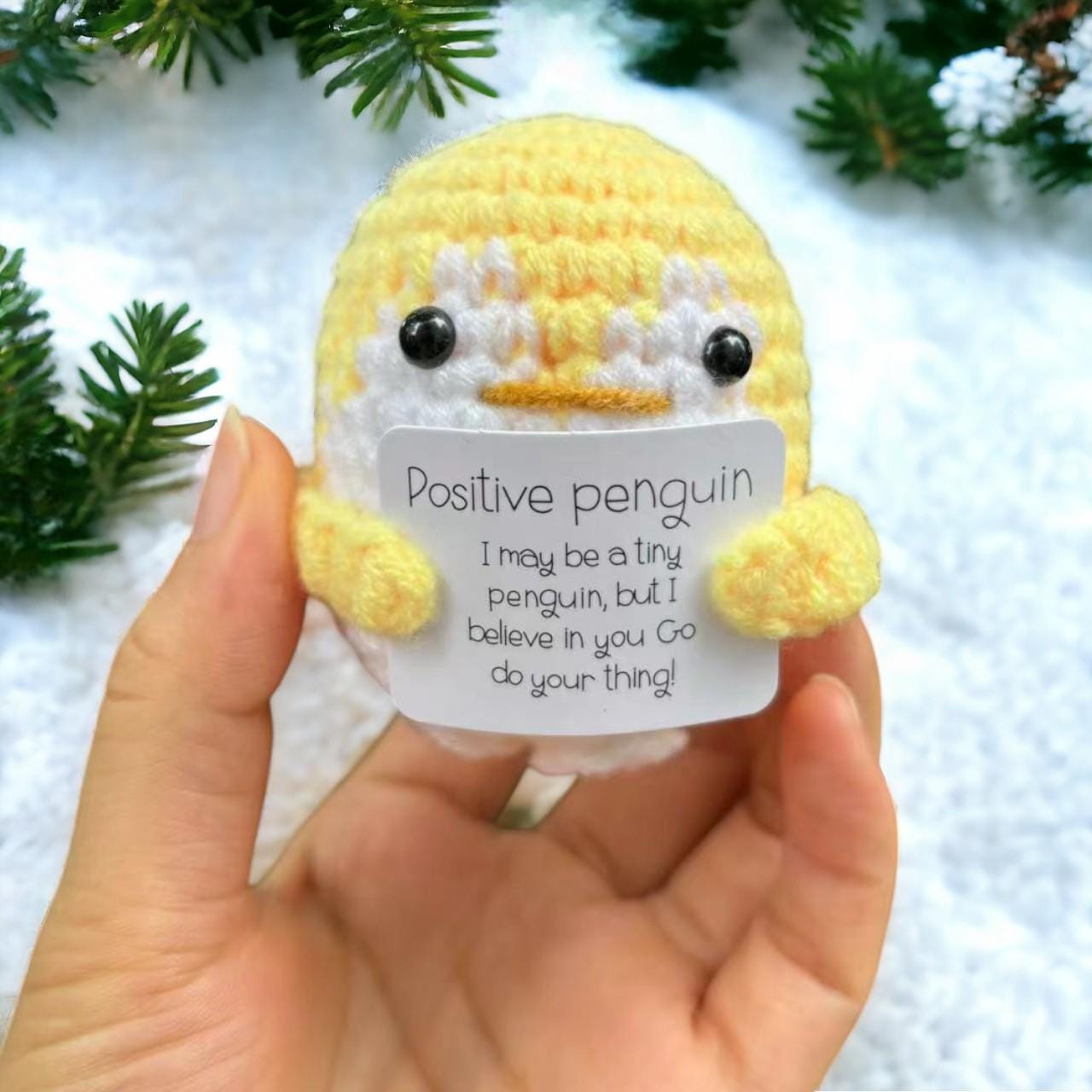 Cute Crochet Penguin Ornament For Desk Decor