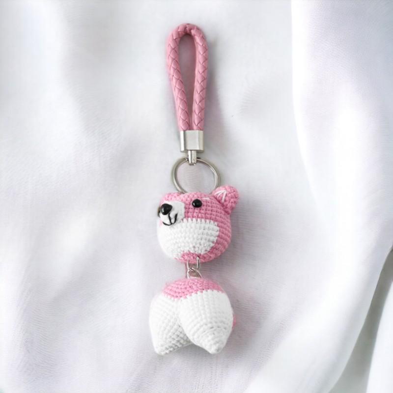 Crochet Dog Charm Keychain For Kids