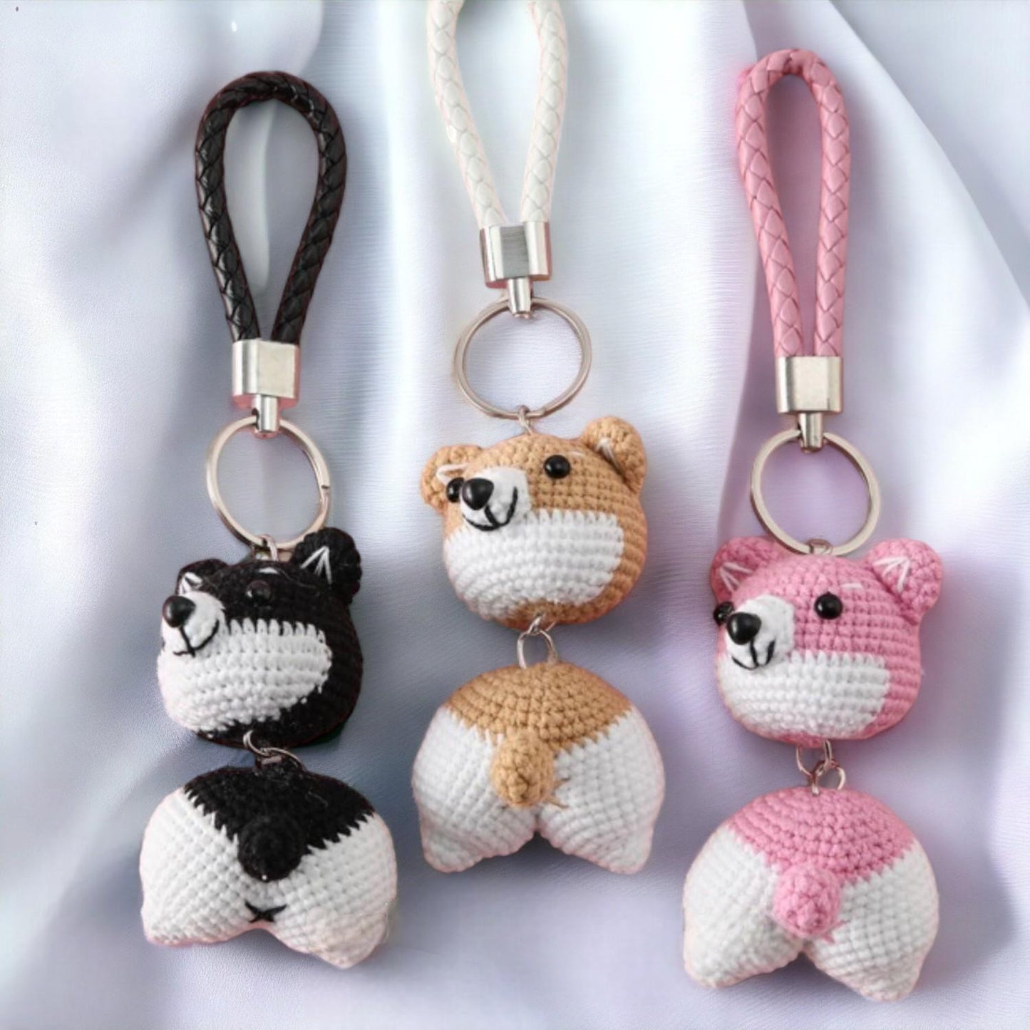 Crochet Dog Charm Keychain For Kids