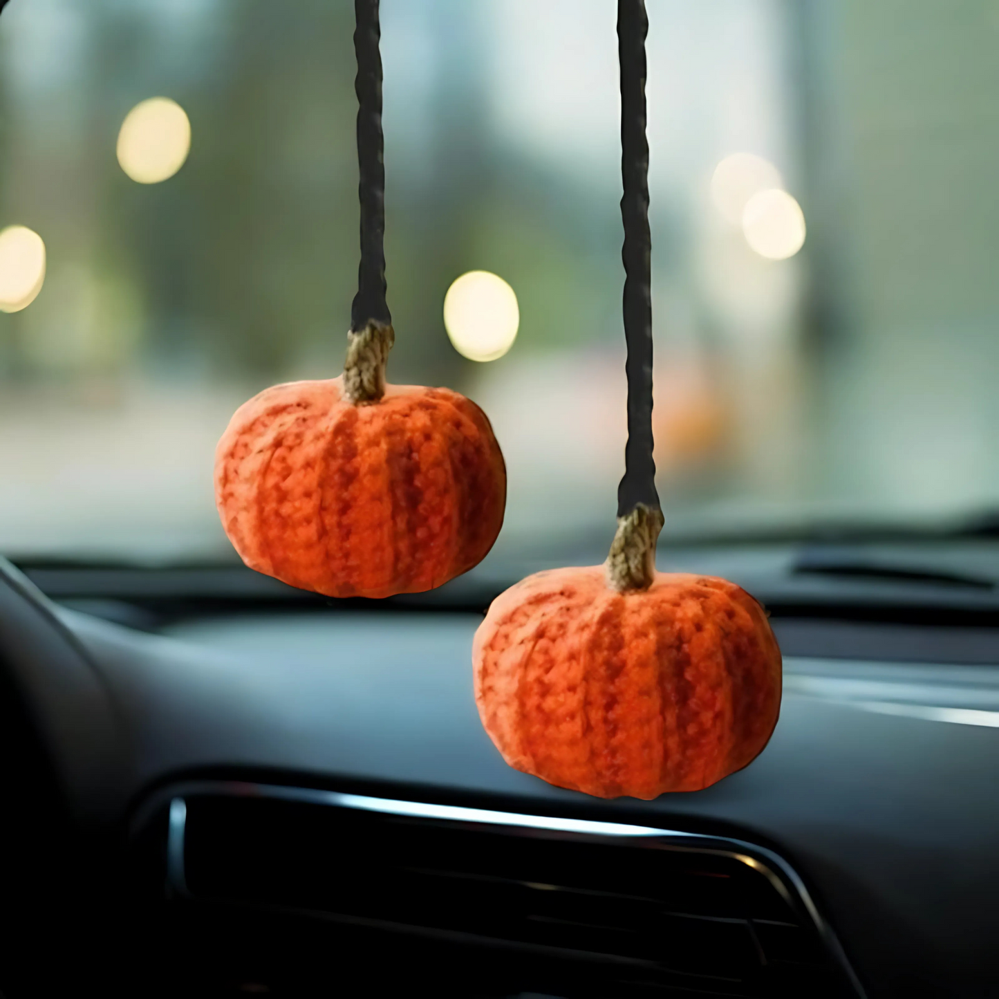 Cute Pumpkin And Ghost Car Mirror Hanging