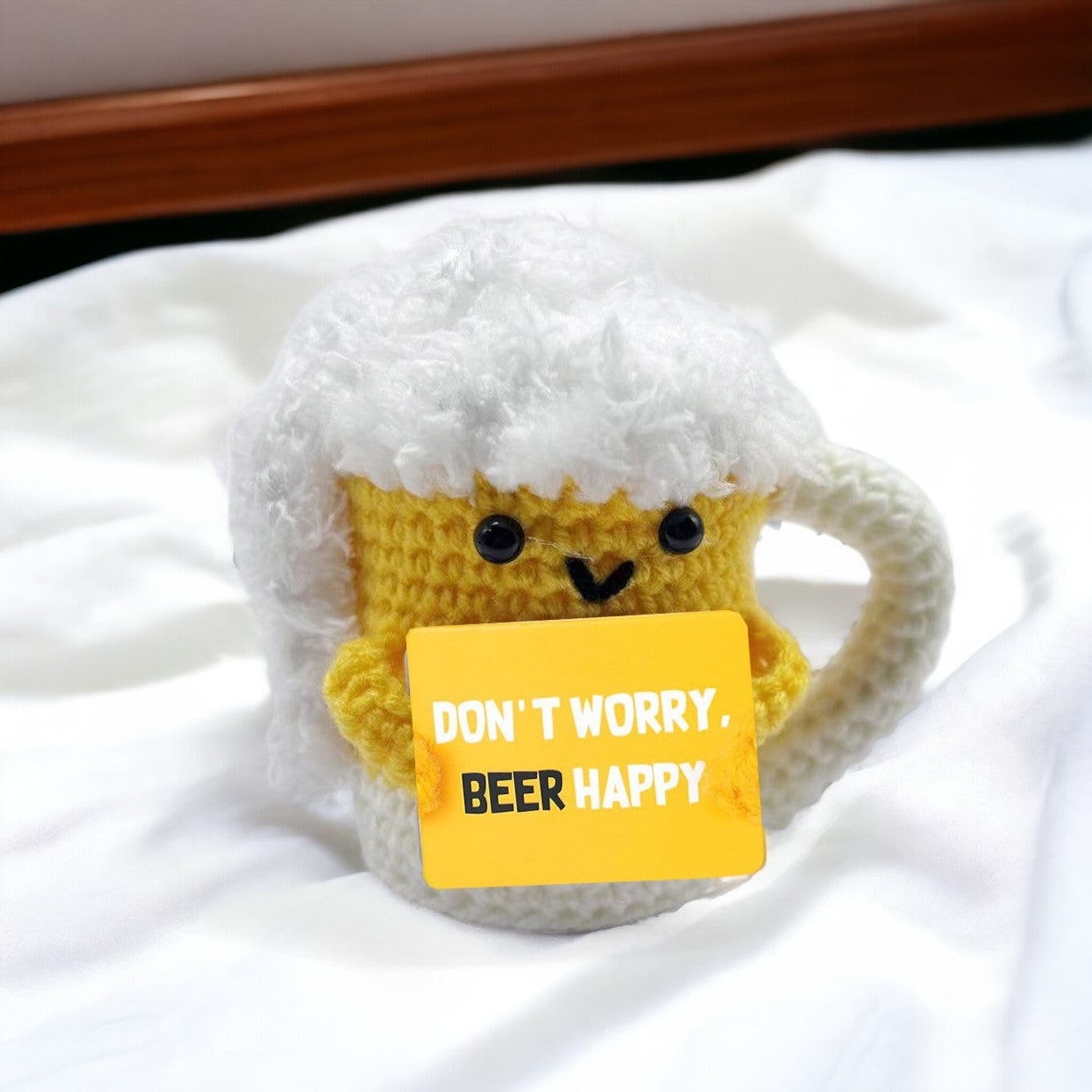 Positive Crochet Beer Mug