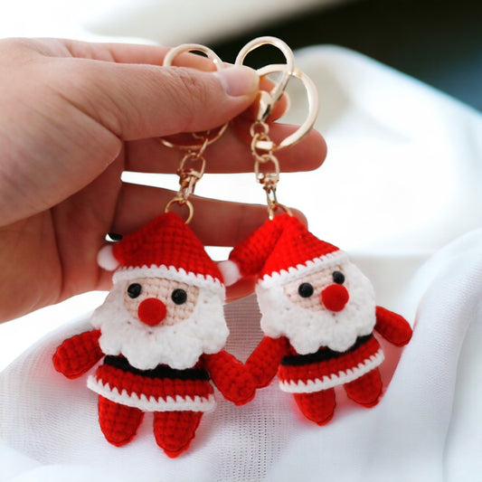 Adorable Handwoven Santa Claus Keychain