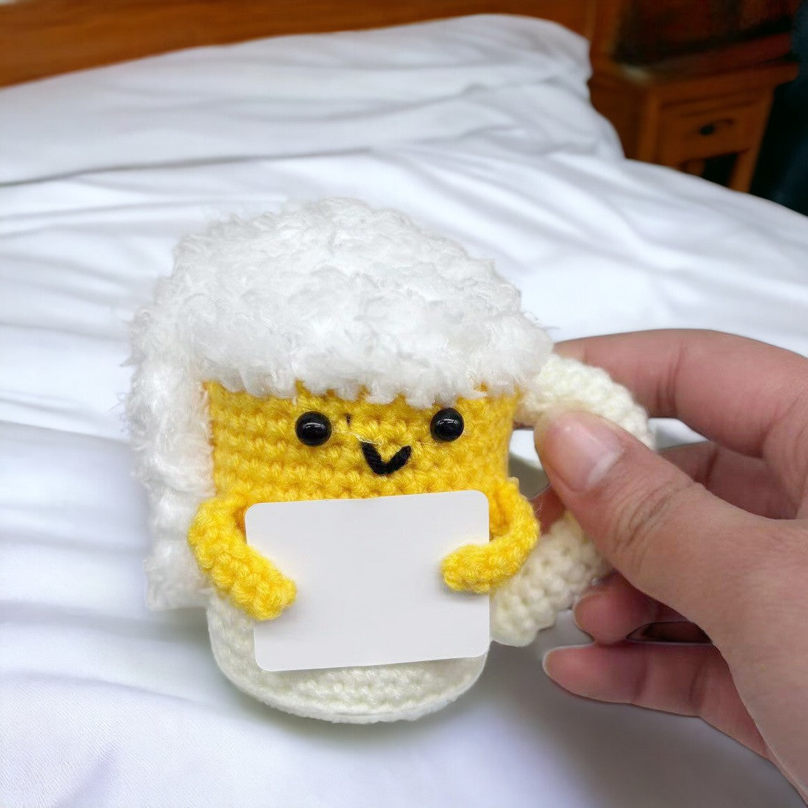 Positive Crochet Beer Mug