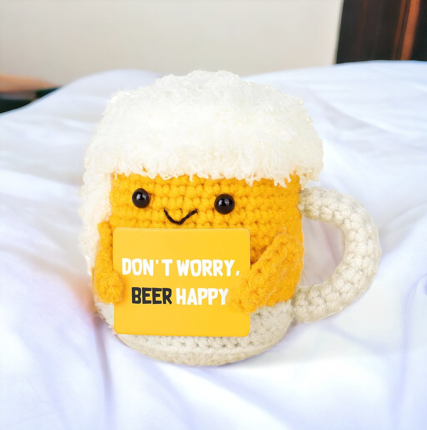 Positive Crochet Beer Mug