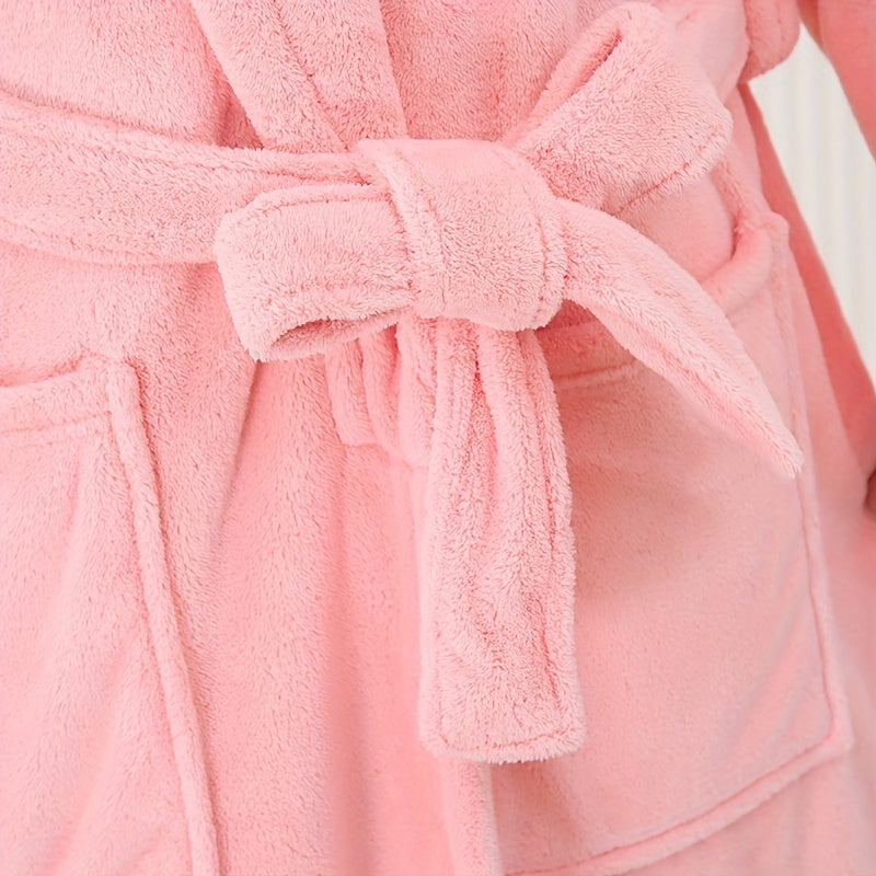 Women's Long Sleeve Bathrobe with Pockets