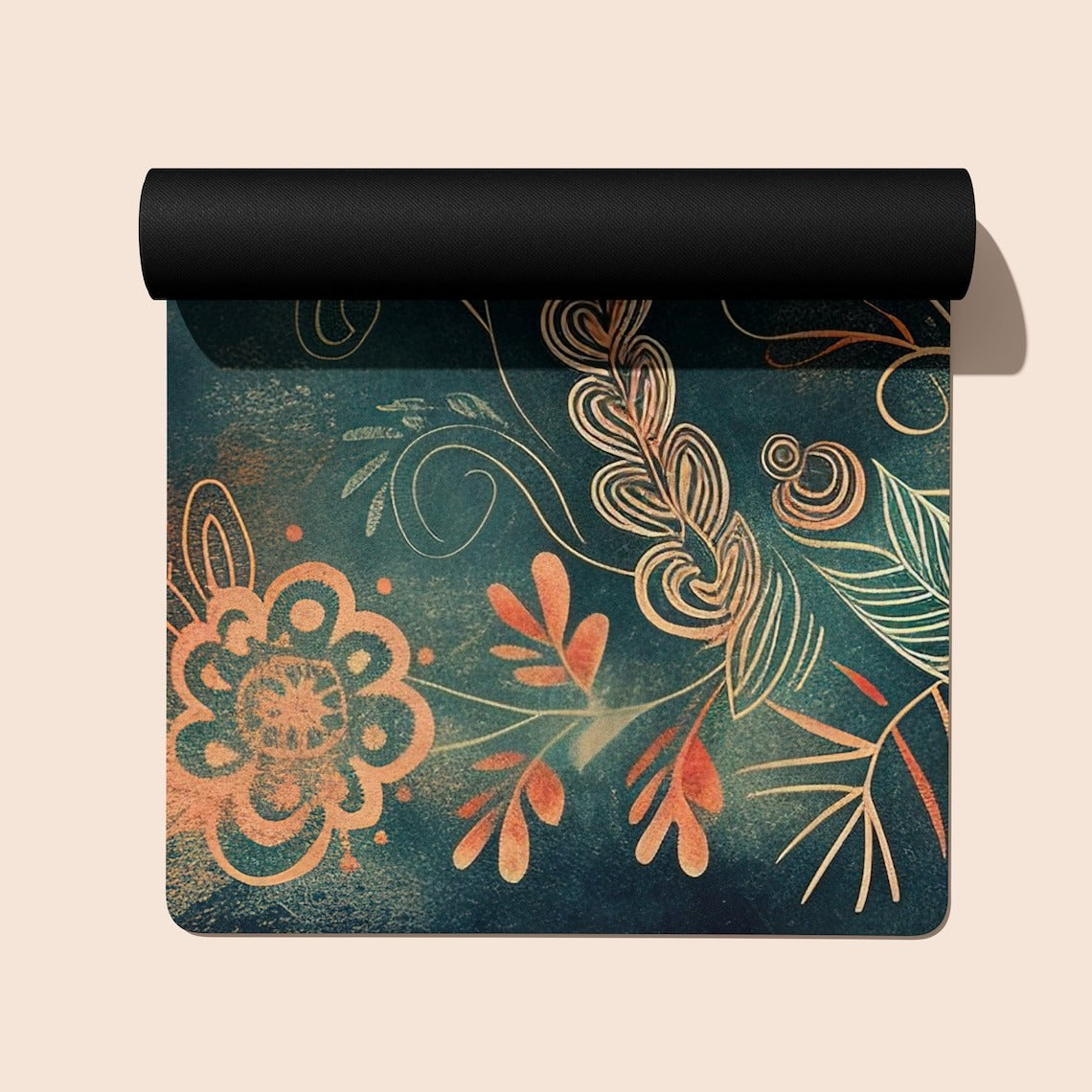 Unique Dream Leaves Print Meditation Mat