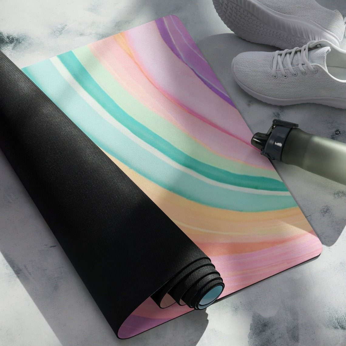 Creative Rainbow Colors Yoga Mat