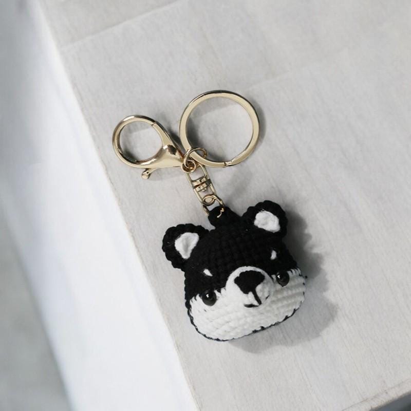 Unique Husky Head Plush Keychain