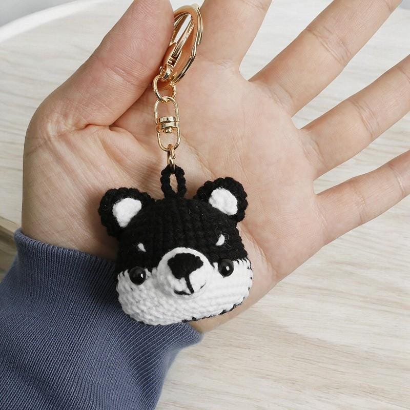 Unique Husky Head Plush Keychain