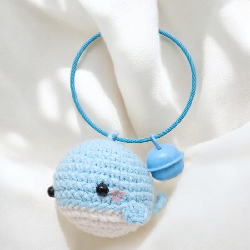 Cute Blue Dolphin Plush Keychain