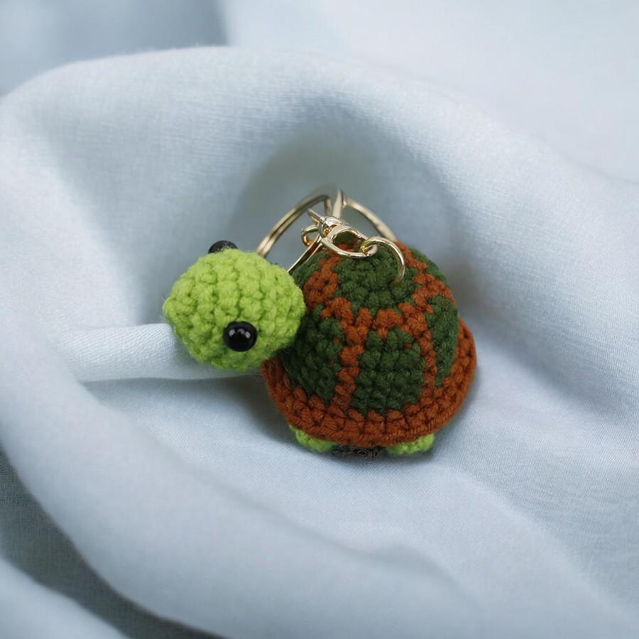 Cute Crochet Turtle Keychain For Kids