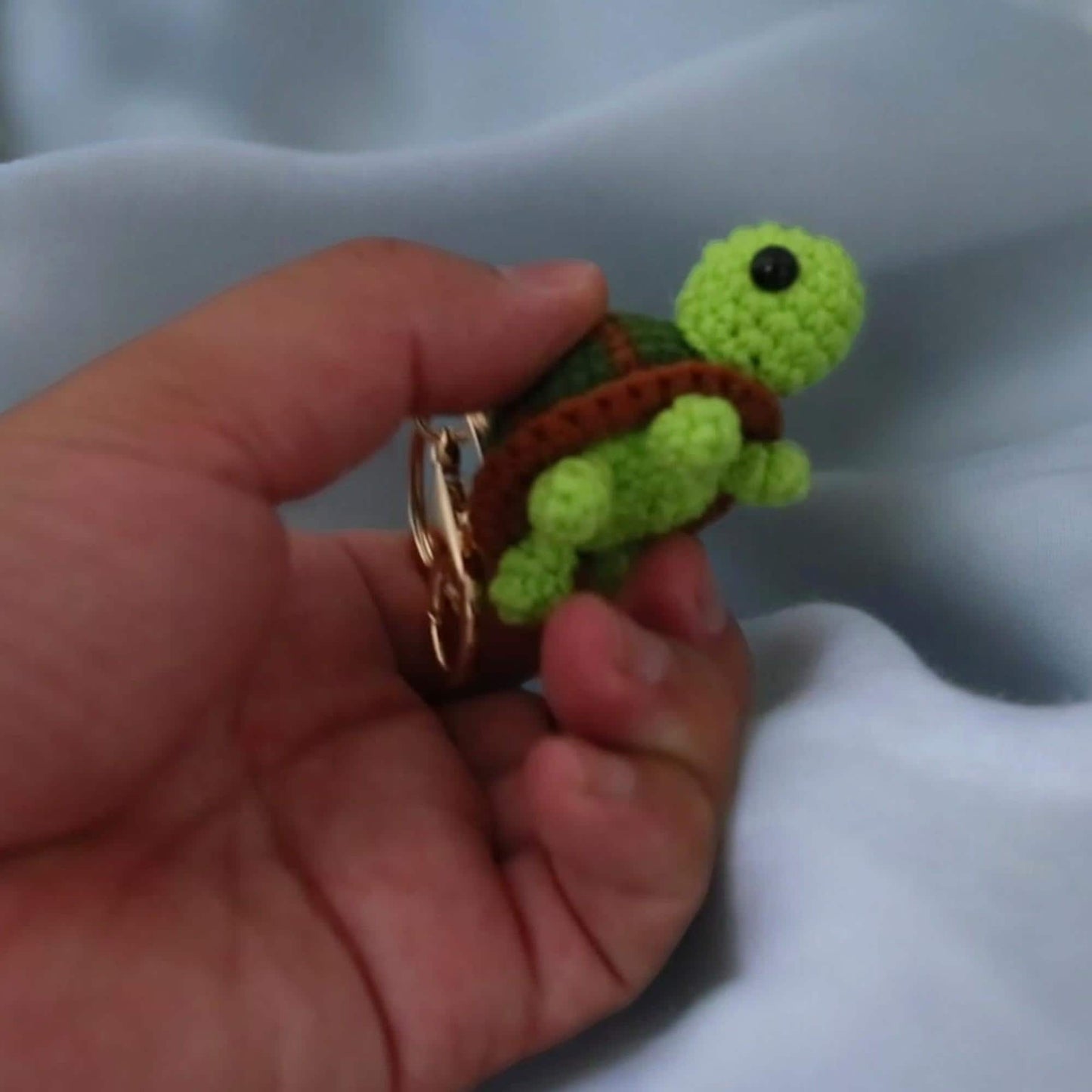 Cute Crochet Turtle Keychain For Kids