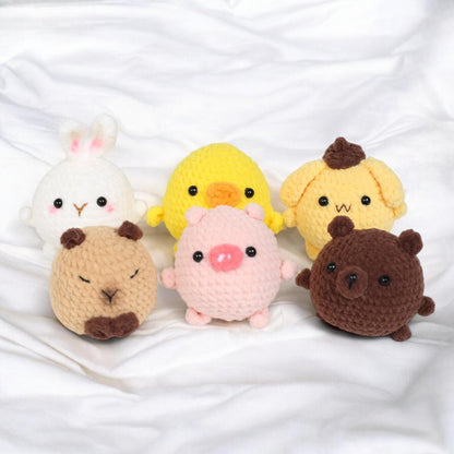 Cute Capybara Plush Keychain