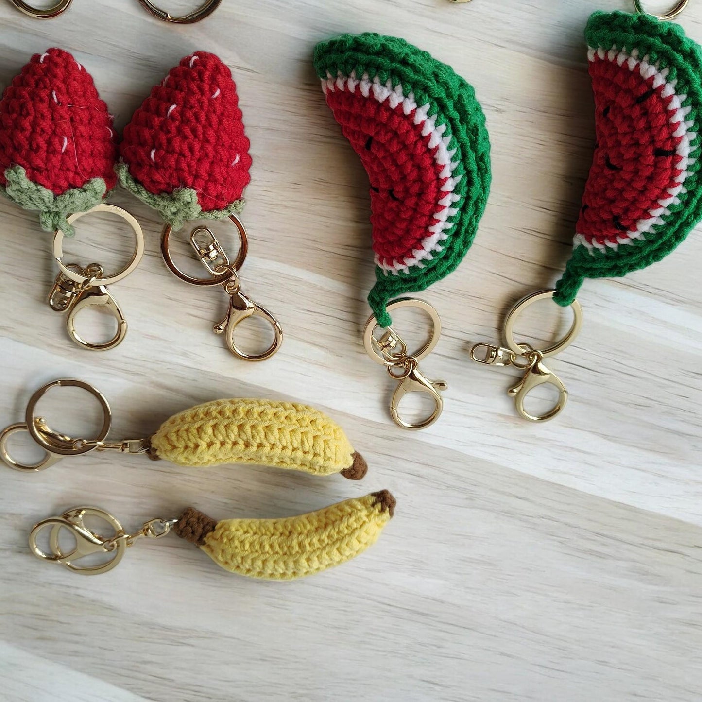 Crochet Fruit Keychain Pendants