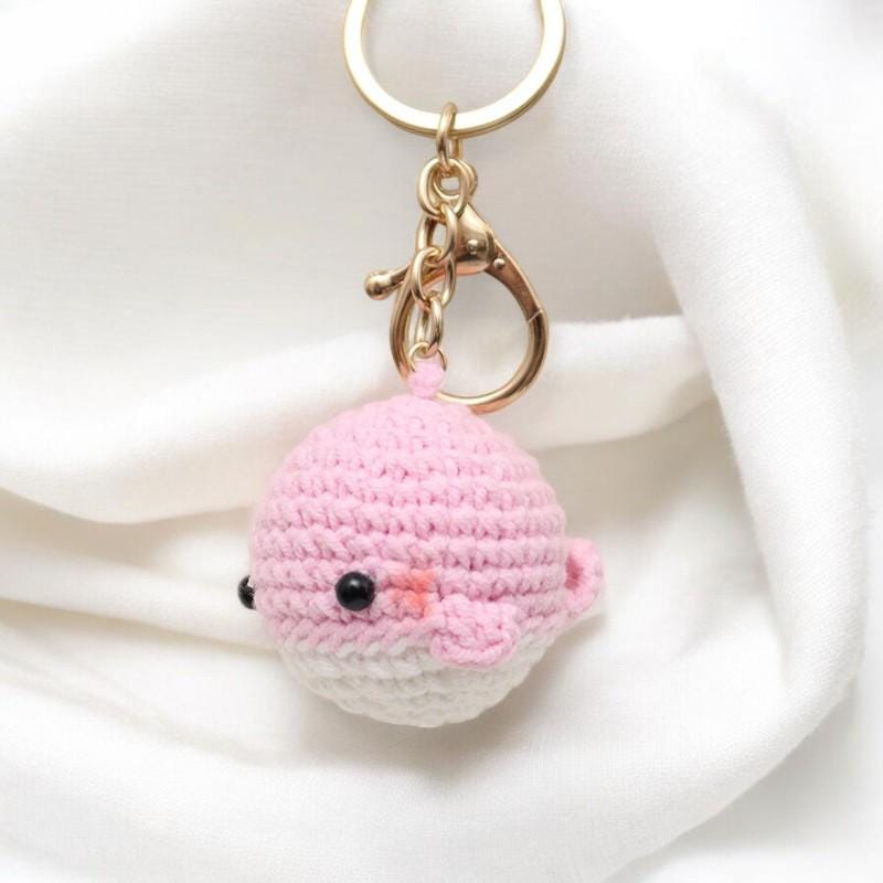 Cute Blue Dolphin Plush Keychain