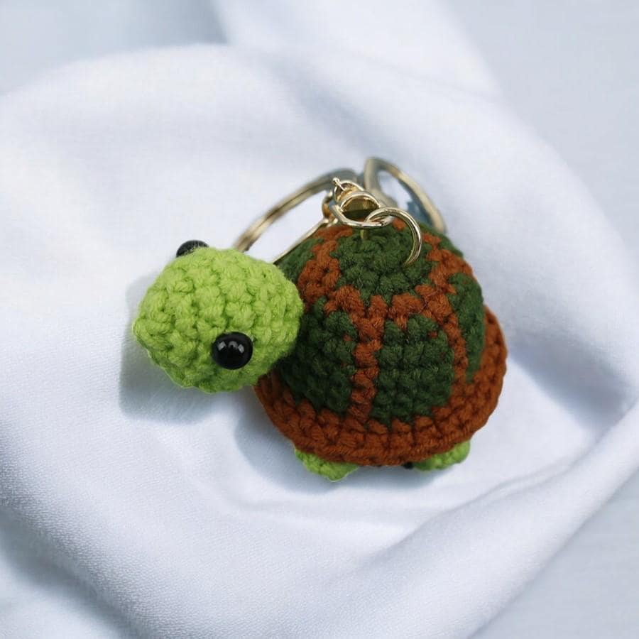 Cute Crochet Turtle Keychain For Kids