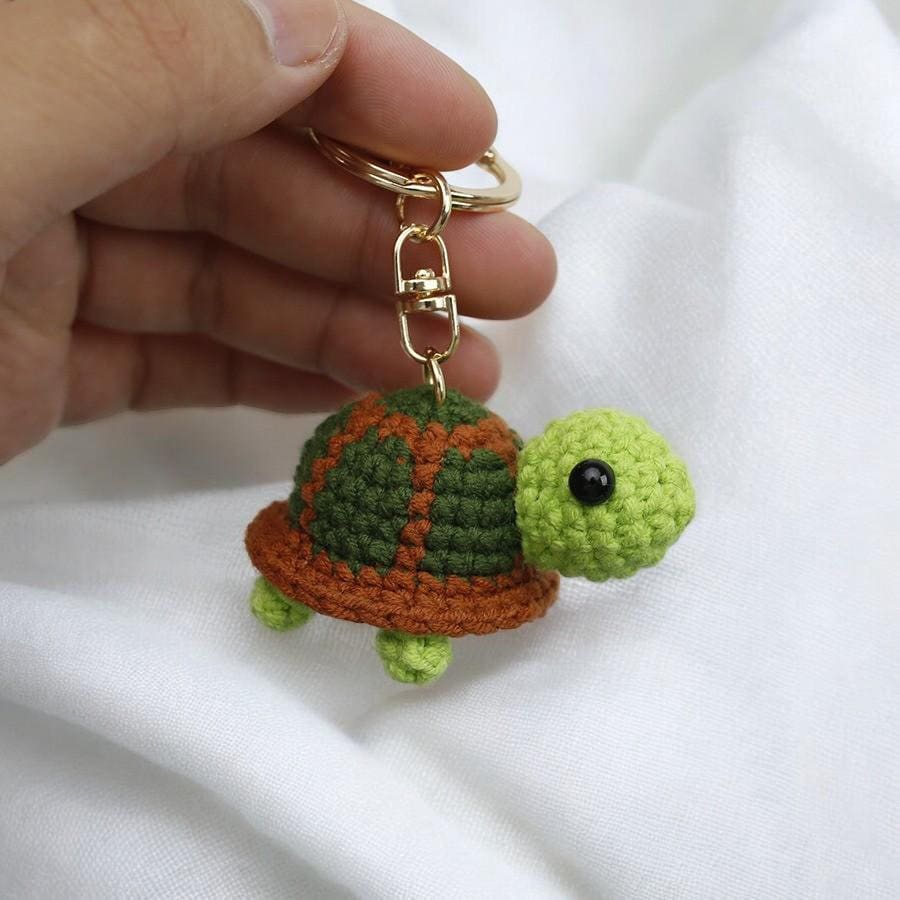 Cute Crochet Turtle Keychain For Kids