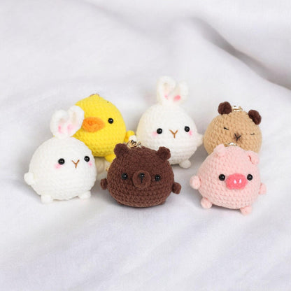 Cute Capybara Plush Keychain