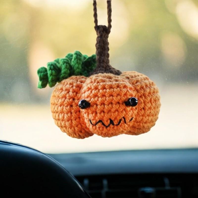 Cute Pumpkin Crochet Rope Pendant For Car Decor