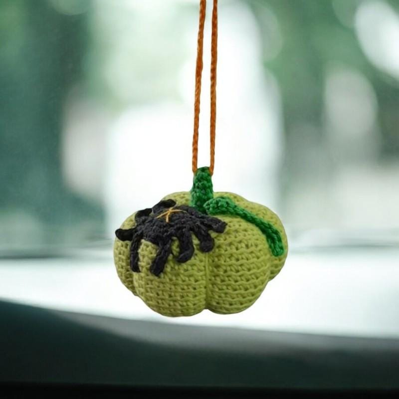 Cute Pumpkin Crochet Rope Pendant For Car Decor