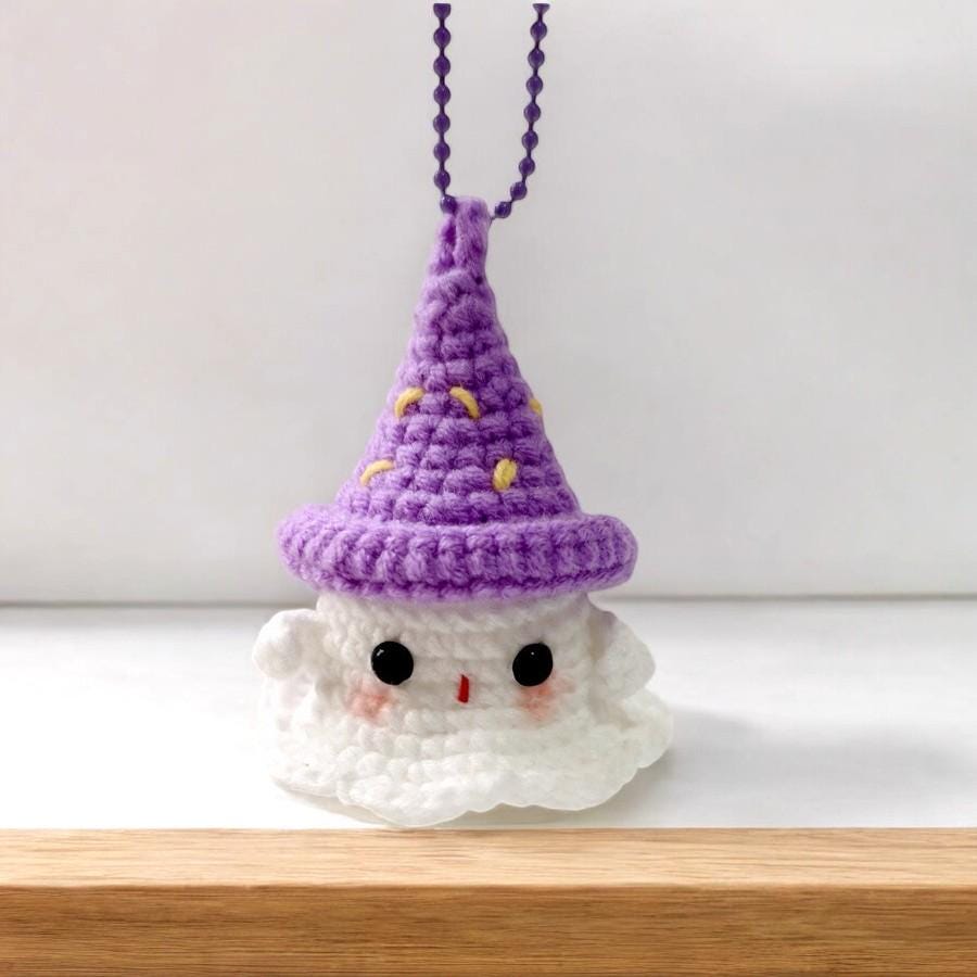 Handmade Crochet Ghost Ornament For Halloween Decor