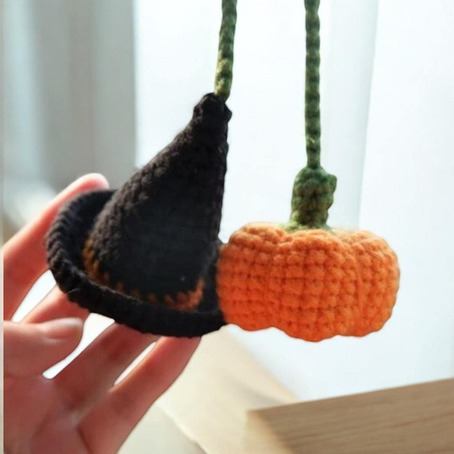 Decorative Pumpkin And Ghost Car Mirror Hanging