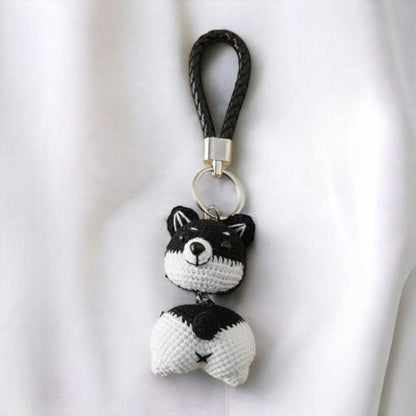 Crochet Dog Charm Keychain For Kids