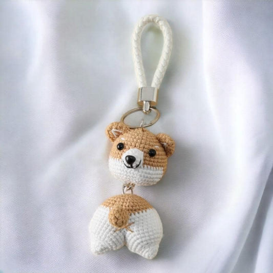 Crochet Dog Charm Keychain For Kids